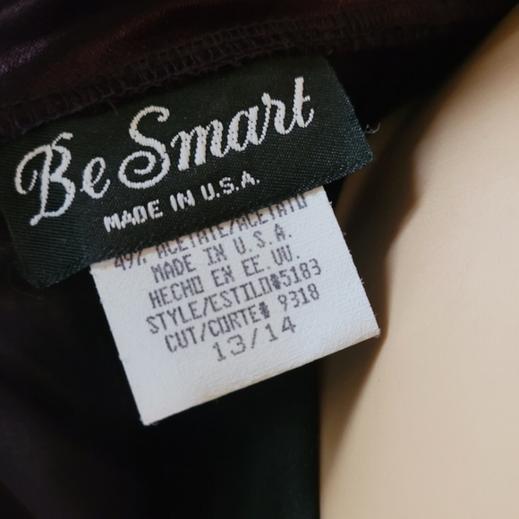 Vintage Be Smart Formal Dress Size 13 / 14 Dark Purple Long Made in USA - Picture 9 of 10